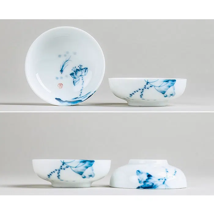 Porcelain tea cups set of 6 (45 ml / 1.5 oz) — detail 4