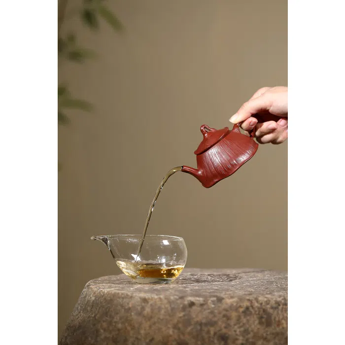 Handmade Yixing Hong Pi Long Clay Lotus Teapot 120ml — detail 4