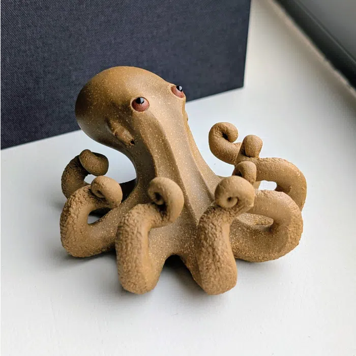 Octopus Tea Pet, Duanni Yellow Clay Octopus Figurine - Gift Box — detail 1