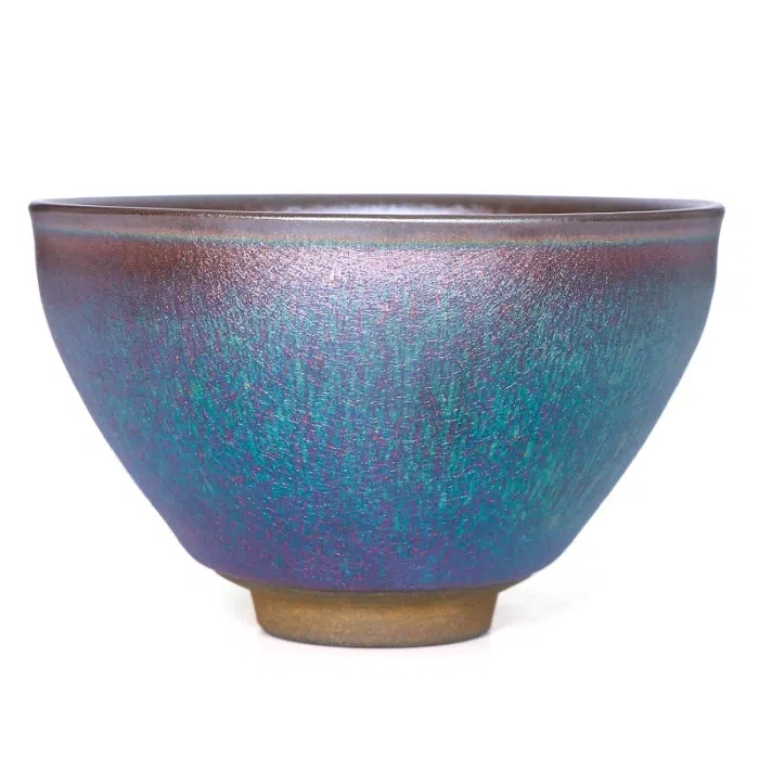 Jian Zhan Teacup 'Pearly Space' - Blue, Purple, Pink Jian ware — detail 1