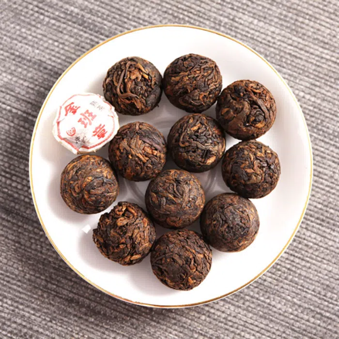 2019 Ripe Jin Ban Zhang Pu Erh Tea Balls — detail 2