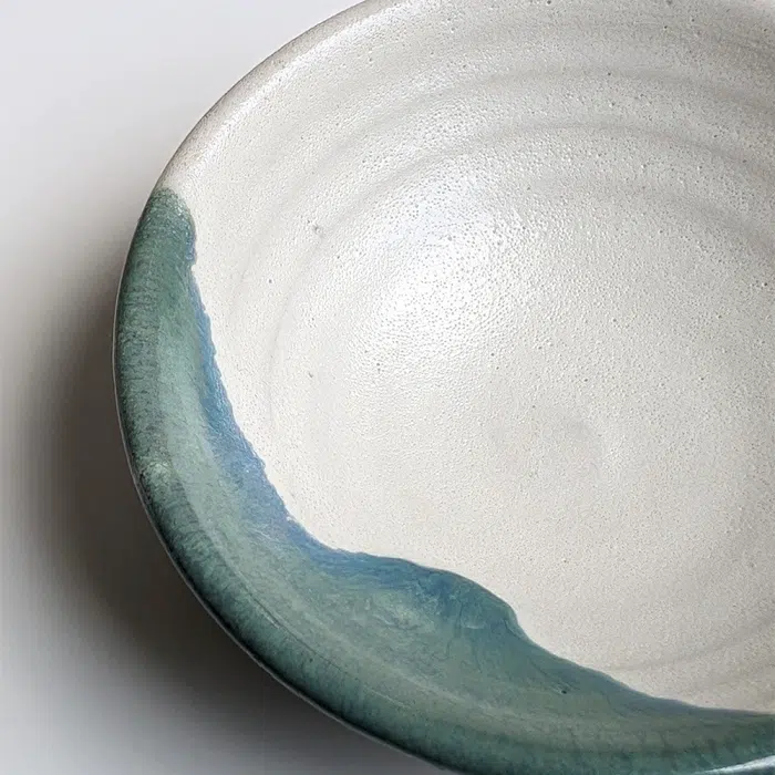 White & Green Traditional Chinese Tea Cup, Flat Shape 55ml — detail 3