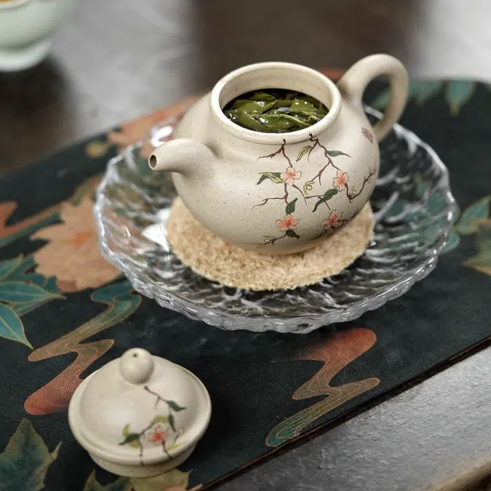 Duo Qiu Yixing Teapot Bai Yu Duan Ni Flower Clay Painting 240ml — detail 2