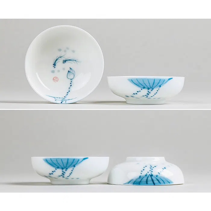 Porcelain tea cups set of 6 (45 ml / 1.5 oz) — detail 2