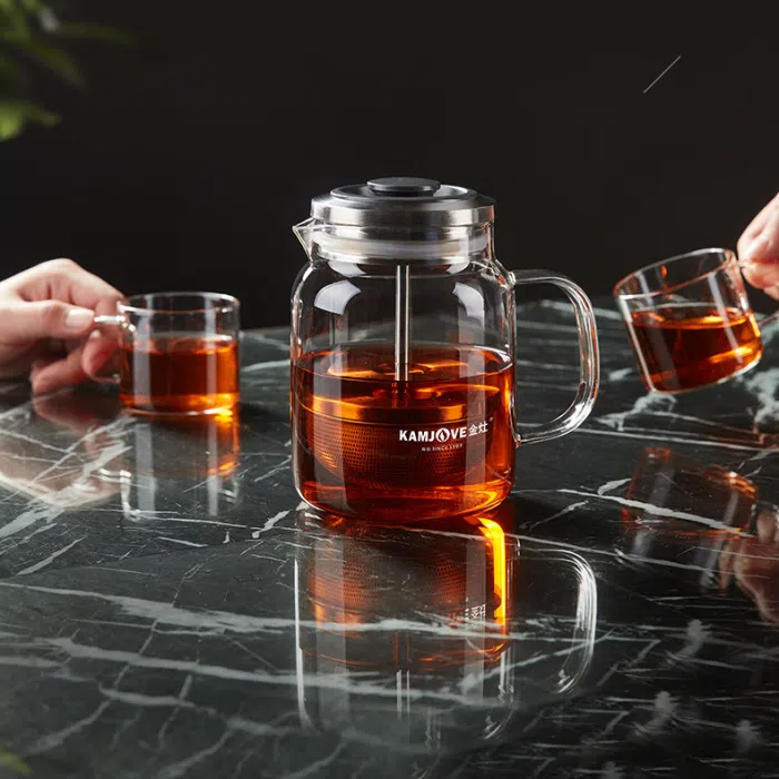 Glass Teapot with Stainless Steel Infuser, Kamjove 560ml — detail 1