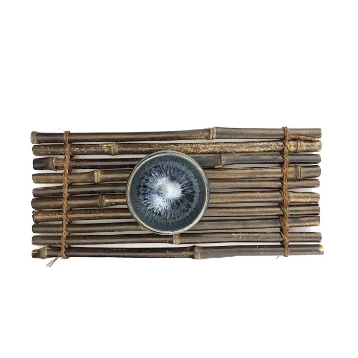 Handmade Bamboo Mat, Display Stand - Teapot Cup Coaster, Purple Bamboo — detail 2