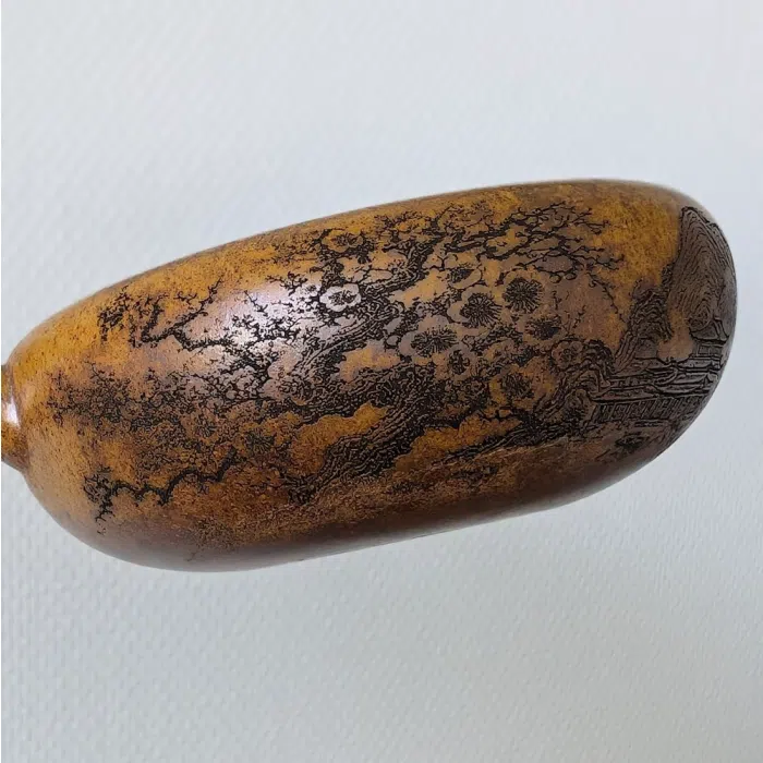 Yixing Long Gu Jin Sha Ni Clay Kyusu Teapot "Cicada & Bamboo" 180ml — detail 3
