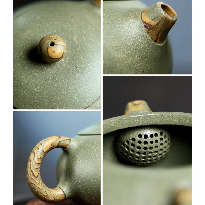 Yixing Tea Set with Pitcher & 2 Cups in Gift Box, Dou Qing Clay — detail 1