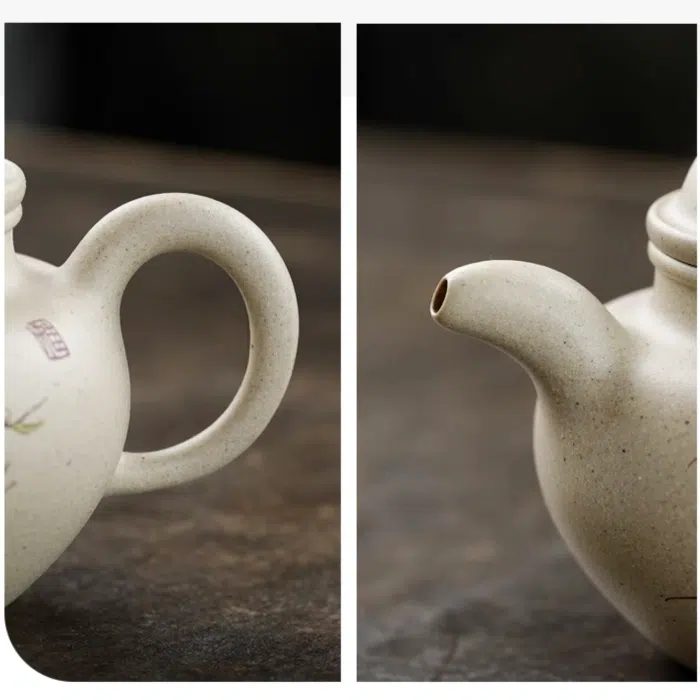Duo Qiu Yixing Teapot Bai Yu Duan Ni Flower Clay Painting 240ml — detail 4
