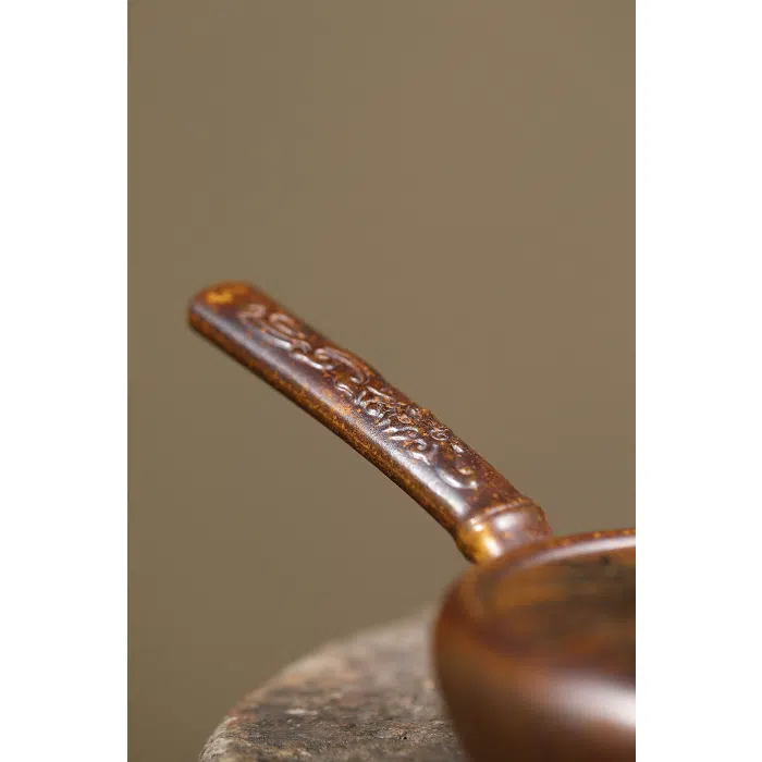 Yixing Long Gu Jin Sha Ni Clay Kyusu Teapot "Cicada & Bamboo" 180ml — detail 5