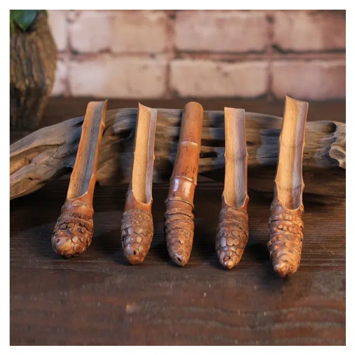 Knotted Bamboo Root Tea Scoop/Spoon — detail 1