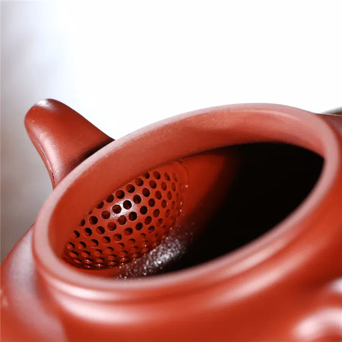 Da Hong Pao Clay Teapot - Fang Gu Hu by Artist Wang 200 ml (6.7 oz) — detail 4
