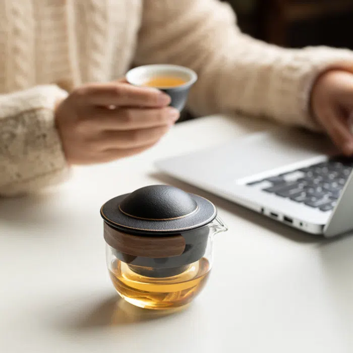 'Rotation' Tea Maker Set with Cups/Jar & Protective Travel Case — detail 2