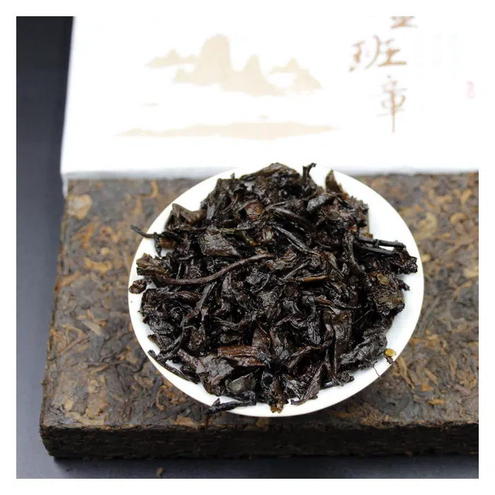 2015 Ripe Chinese Brick Tea - Lao Ban Zhang Shou Pu Erh Tea Block 200g — detail 1
