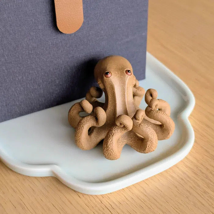 Octopus Tea Pet, Duanni Yellow Clay Octopus Figurine - Gift Box — detail 3