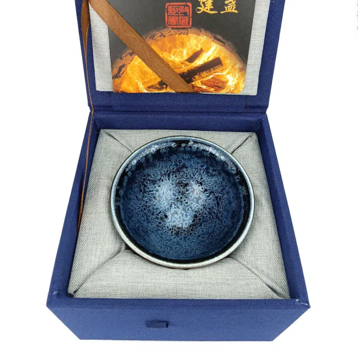 Jian Zhan Tea Cup ‘Origin of Life’ in Luxury Box, Blue 140ml — detail 3