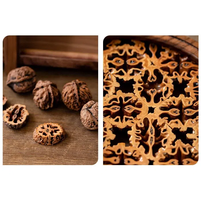 Walnut Wood & Shells Tea Tray — detail 1