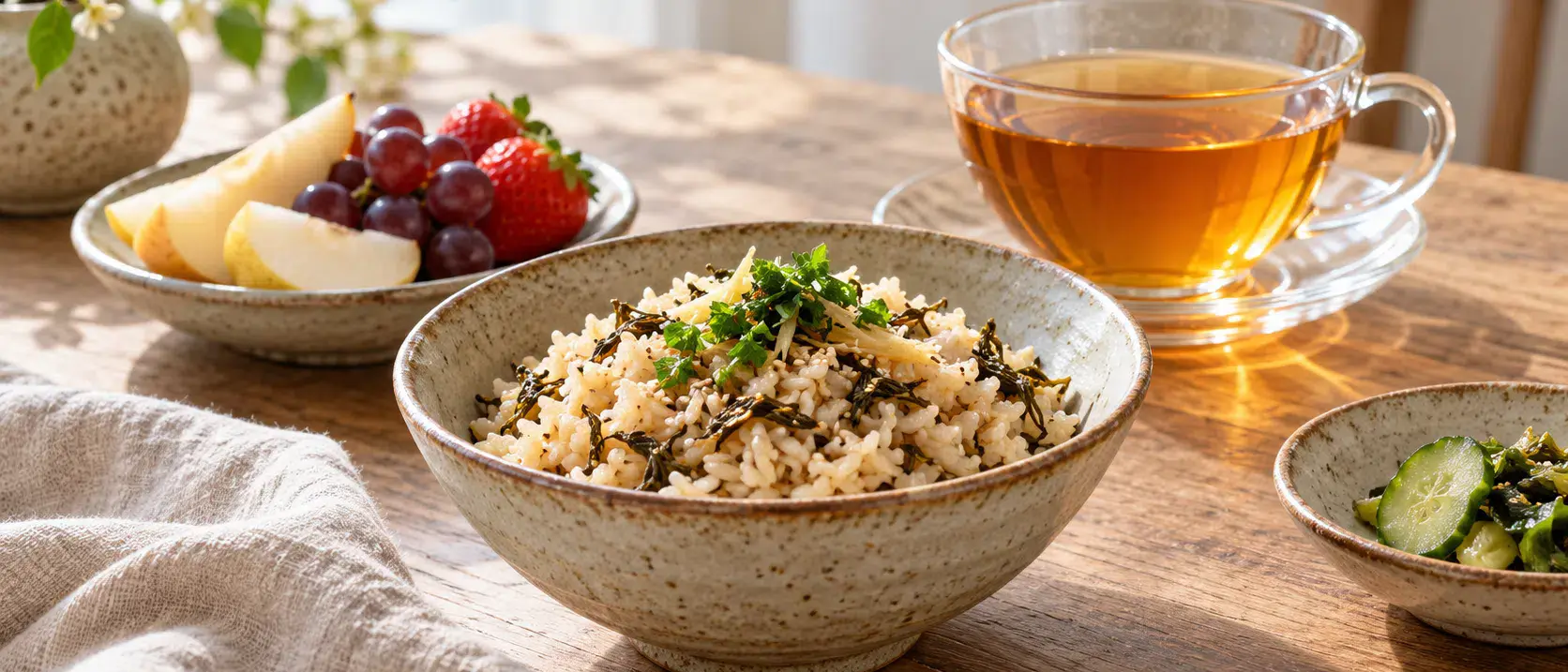 Tea infused food and a cup of tea
