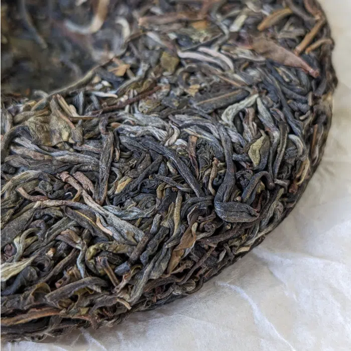 2022 Yibang Ancient Tree Raw Pu Erh, Xiao Ye Zhong (Small Leaf) 200g — detail 4