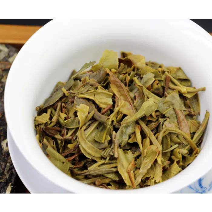 2015 Raw Chinese Tea Brick - Lao Ban Zhang Sheng Pu Erh Block Tea 200g — detail 2