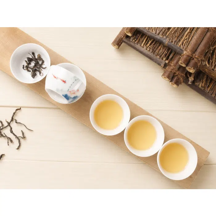 Small Porcelain Tea Cup, Fish & Lotus Pond Artwork 60ml — detail 2