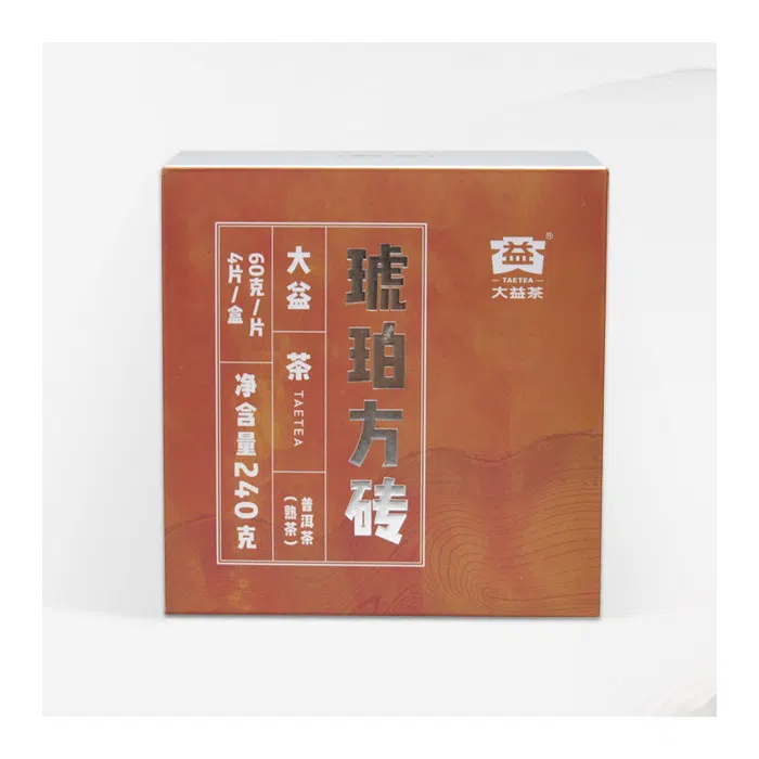2022 Hu Po Fang Zhuan ‘Amber Brick’ - Menghai Dayi Ripe Pu Erh Tea Brick 60g — detail 1