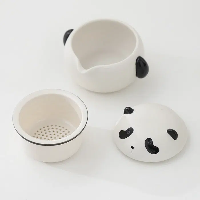 Cute Panda Tea Set with 3 Cups & Compact Travel Bag — detail 4