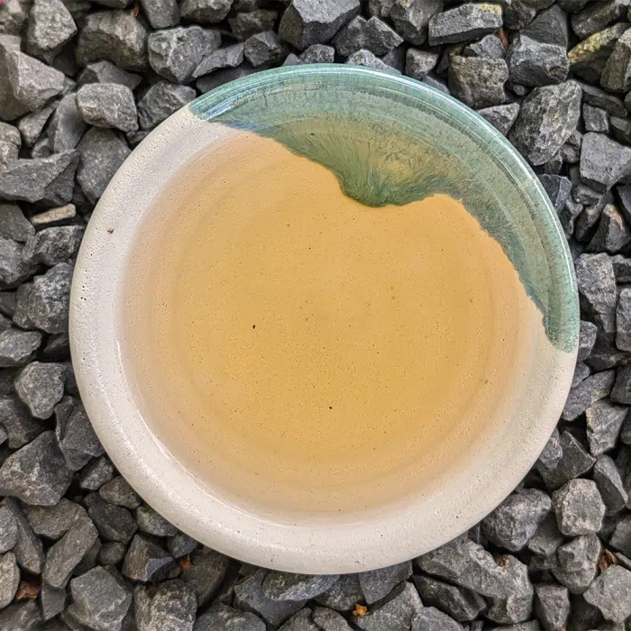 White & Green Traditional Chinese Tea Cup, Flat Shape 55ml — detail 1