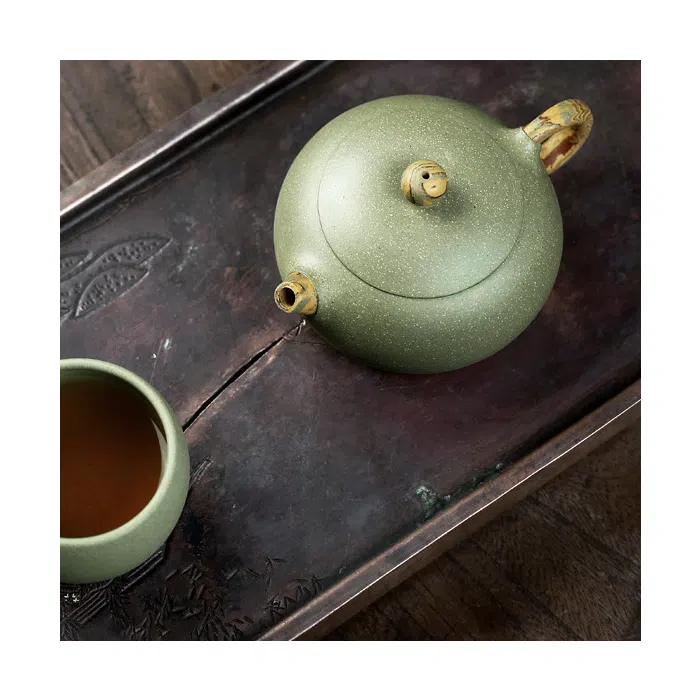Yixing Tea Set with Pitcher & 2 Cups in Gift Box, Dou Qing Clay — detail 4