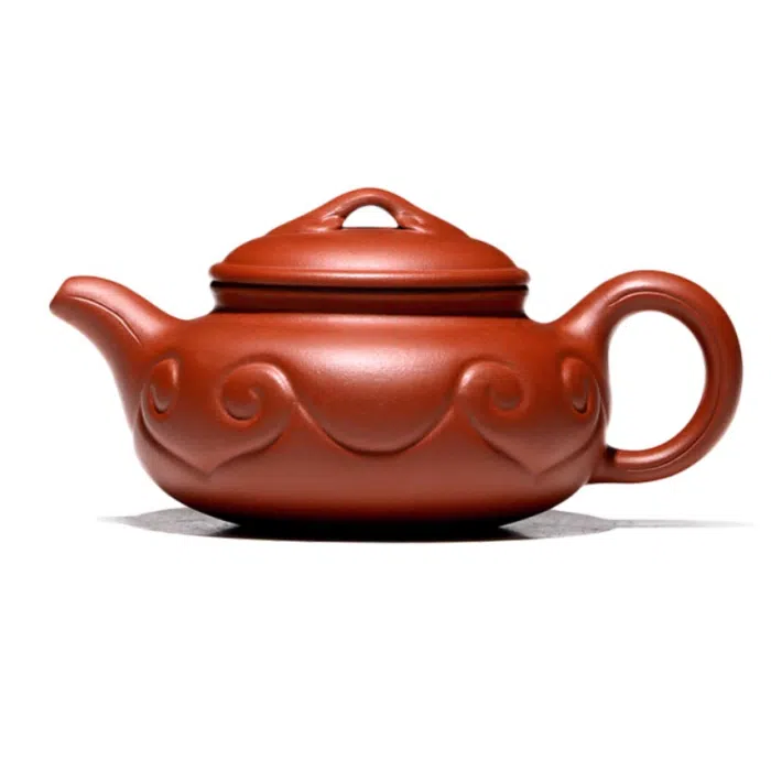 Da Hong Pao Clay Teapot - Fang Gu Hu by Artist Wang 200 ml (6.7 oz) — detail 6