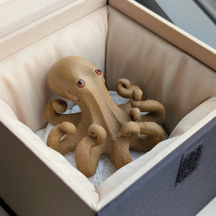 Octopus Tea Pet, Duanni Yellow Clay Octopus Figurine - Gift Box — detail 2